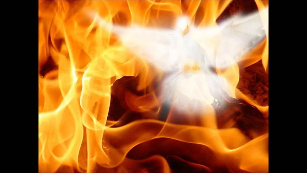 picture of fire and dove